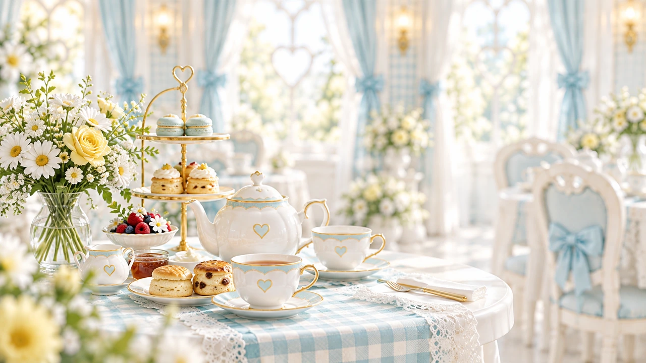 Ribbon tea-room brand illustration
